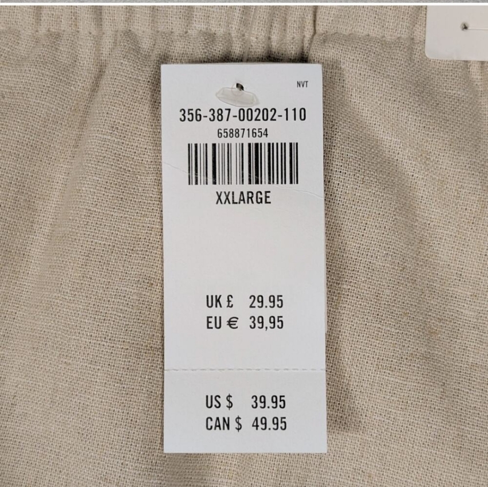 NWT Hollister Tan Linen Blend Wide Leg Elastic Waist Pants XXL - Picture 8 of 14